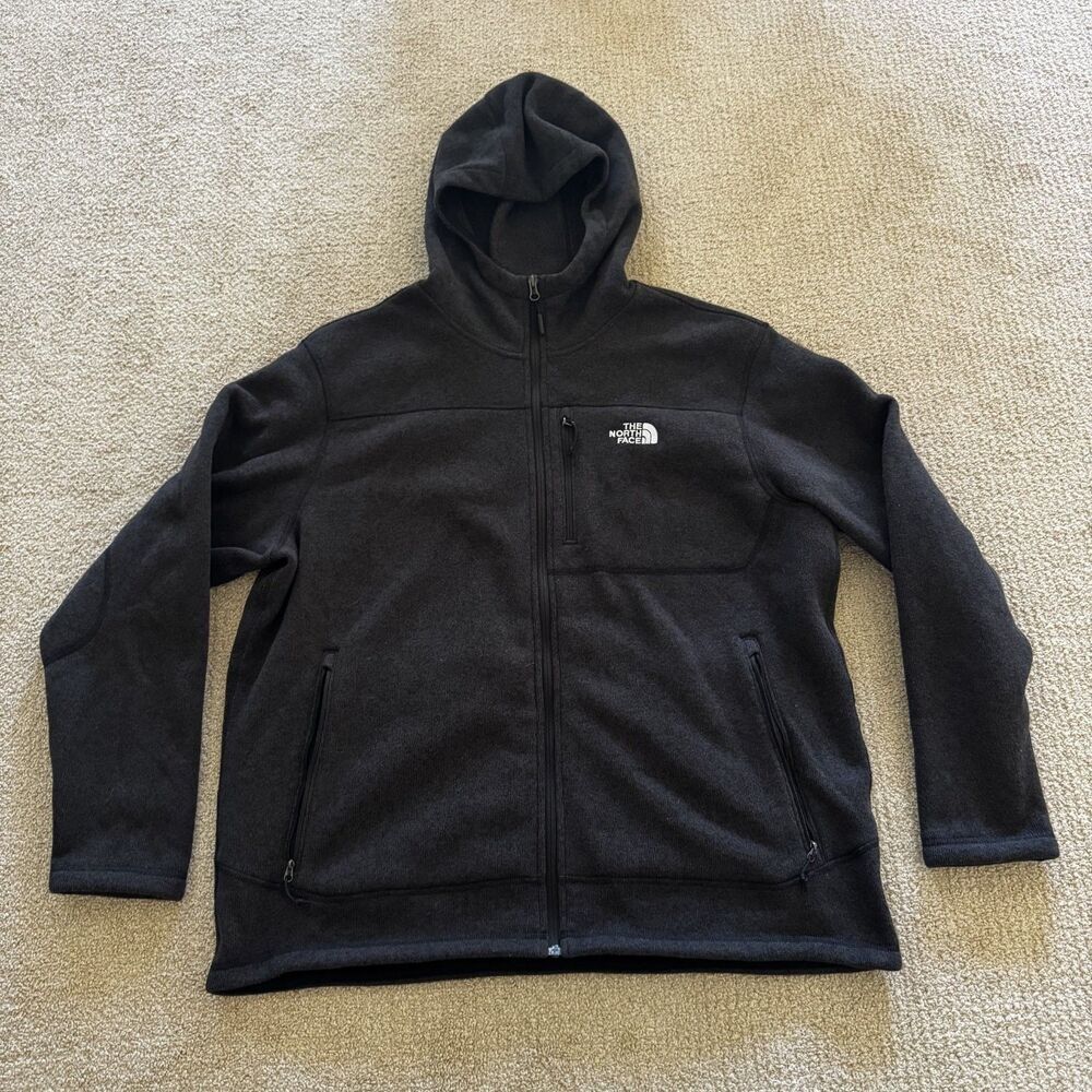 The North Face Mens XXL Black Heather Gordon Lyons Full Zip Fleece Hoodie Jacket